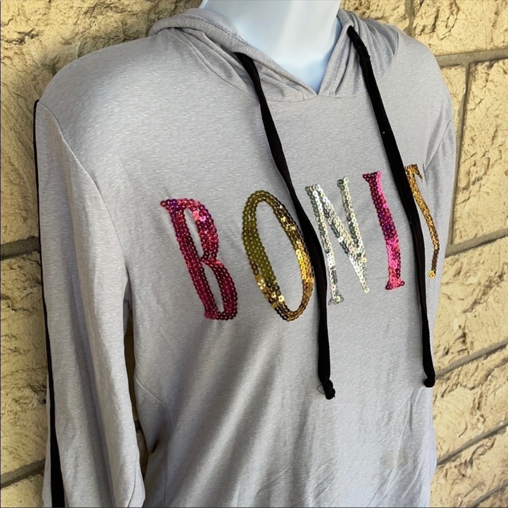 Bonita Thin comfortable sequins hoodie Small pull over thin - Picture 3 of 5